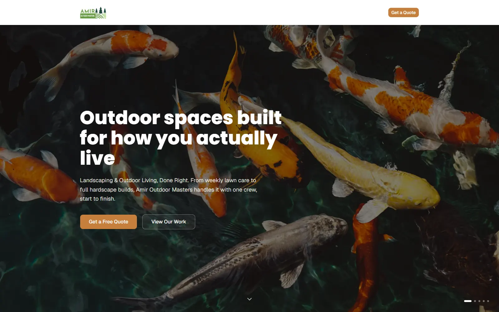 Amir Outdoor Masters website homepage